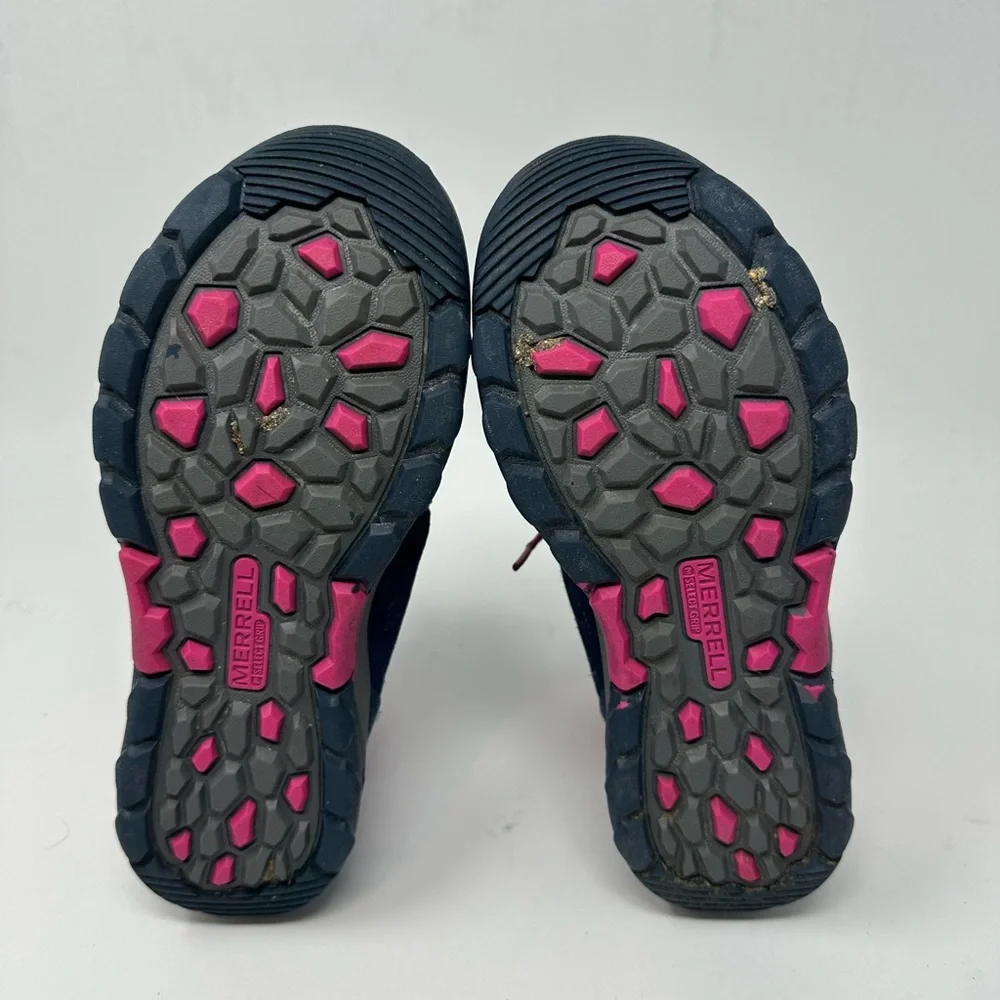 Merrell Navy Pink Purple Kids Waterproof Hiker Boot